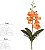 Haste Orquidea Phalaenopsis Real Toque C/Folha X4 Laranja 29cm - Imagem 1