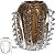 Vaso Decorativo Vidro Tipo Murano Marrom Dourado 14cm - Imagem 1