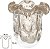Vaso Decorativo Vidro Tipo Murano Transparente Dourado 16cm - Imagem 1