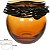 Vaso Decorativo Vidro Tipo Murano Ambar Preto 18cm - Imagem 1
