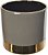 Vaso Decorativo Porcelana Cinza Dourado 18cm - Imagem 1