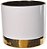 Vaso Decorativo Porcelana Branco Dourado 18cm - Imagem 1