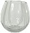 Vaso Decorativo Vidro Transparente Branco 17cm - Imagem 1