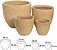 Vaso Ceramica C/4Uni Bege 40cm - Imagem 1