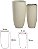 Vaso Ceramica C/2Uni Creme 80cm - Imagem 1