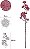 Capim Galho Mamona C/Coat X42 Rosa 70cm - Imagem 1