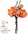 Buque Magnolia Ramalhete C/Fita X3 Laranja 33cm - Imagem 1