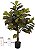 Planta Artificial Arvore Croton Real Toque C/Pote X105 Verde Vermelho 1,20cm - Imagem 1