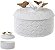 Caixa Decorativa Porcelana Branco Dourado 11,5cm - Imagem 1