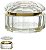Caixa Decorativa Cristal Transparente Dourado 8cm - Imagem 1