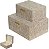 Kit Caixas Decorativas MDF Revest Pu C/2 Pcs Areia 22,8cm - Imagem 1