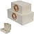 Kit Caixas Decorativas MDF Revest Pu C/2 Pcs Bege 23,5cm - Imagem 1