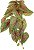 Planta Artificial Folhagem Caladium Pendurar X23 Creme Rosa 28cm - Imagem 1