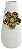 Vaso Decorativo Ceramica Branco Dourado 25,2cm - Imagem 1