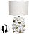 Abajur Decorativo Ceramica Branco Dourado 50cm - Imagem 1