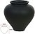 Vaso Decorativo Ceramica Preto 18cm - Imagem 1