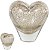 Vaso Decorativo Vidro Coracao Transparente Dourado 14cm - Imagem 1
