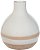 Vaso Decorativo Ceramica Branco Bege 12cm - Imagem 1
