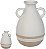 Vaso Decorativo Ceramica Branco Bege 13cm - Imagem 1