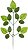 Planta Artificial Folha Rosa X15 Verde 2T 45cm - Imagem 1