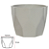 Vaso Facetado Polipropileno (cinza) 12X15,5cm - Imagem 1