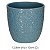 Vaso Cerâmica Decorado Azul 12,8x13cm - Imagem 1