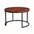 Mesa de Centro redonda Kira 63cm - Preto com tampo Nova Imbuia - Imagem 1