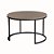 Mesa de Centro redonda Kira 63cm - Preto com tampo Cinza Gianduia - Imagem 1