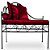 Lounge de Ferro Preto com Estofado Vermelho - Imagem 1