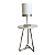 Mesa Lateral Agata Dourada Campanhe com tampo Branco Marmorizado - Imagem 3