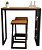 Conjunto de Mesa Bistro Atlanta Estilo Industrial com 2 Banquetas - Imagem 2