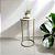 Mesa de Apoio Lateral Sofá Kira de ferro Dourado Champanhe com tampo Branco - Imagem 3