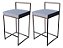 Banqueta Alta de Ferro Café Acetinado Modelo Lis – Kit com 2 Unidades - Imagem 1