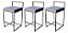 Banquetas Altas 60cm Lis – Kit com 3 em Ferro Café Acetinado e Estofado - Imagem 3