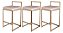 Banquetas Altas 60cm Lis – Kit com 3 em Ferro Dourada e Estofado - Imagem 1