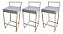 Banquetas Altas 60cm Lis – Kit com 3 em Ferro Dourada e Estofado - Imagem 3