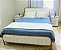 Cama de Ferro Dourado com Cabeceira Estofada Super King 1,93x2,03 - Imagem 1