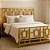 Cama de Ferro Dourada Sonia King 1,86x1,98 - Imagem 1