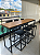 Conjunto de Mesa Bistro Dominique Estilo Industrial com 8 Banquetas - Imagem 1