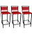 Conjunto com 3 Banquetas Kiara Preta com estofado Vermelho - Imagem 1