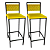 Conjunto com 2 Banquetas Kiara Preta com estofado Amarelo - Imagem 1