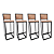 Conjunto com 4 Banquetas Calli Preta - Imagem 1