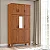 GUARDA ROUPA 6 PORTAS COM ESPELHO S/APLIQUE COBRE COR CASTANHO - Imagem 1