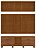GUARDA ROUPA TRIPARTIDO 11 PORTAS 4 GAVETAS COM ESPELHO S/APLIQUE COBRE COR CASTANHO A. 2300 | L. 1874 | P. 505 cm - Imagem 2