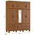 GUARDA ROUPA TRIPARTIDO 11 PORTAS 4 GAVETAS COM ESPELHO S/APLIQUE COBRE COR CASTANHO A. 2300 | L. 1874 | P. 505 cm - Imagem 1