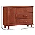 CÔMODA 3 GAVETAS 1 PORTA BRONZE COR IMBUIA - Imagem 2