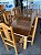 MESA DE MADEIRA RÚSTICA TAMPO EM SARRAFIADO 8 CADEIRAS 2.20 X 0.80 - Imagem 1