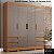 GUARDA ROUPA 4 PORTAS 4 GAVETAS - CINAMOMO/AVELÃ - Imagem 1