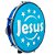 Pandeiro Luen 10" Aro ABS Azul com Pele Jesus - Imagem 1
