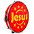 Pandeiro Luen 10" Aro ABS Vermelho com Pele Jesus - Imagem 1